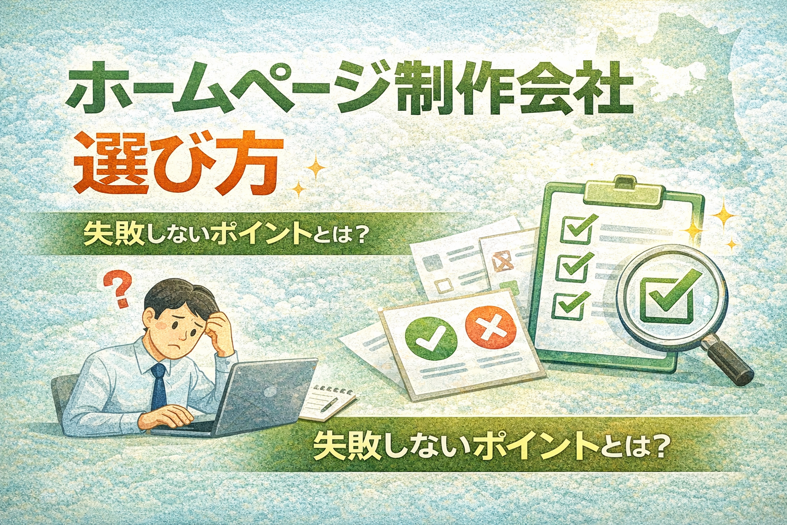 ホームページ制作会社の選び方と失敗しないポイントを解説する青森の中小企業向けアイキャッチ画像